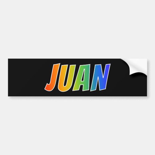 First Name JUAN Fun Rainbow Coloring Bumper Sticker