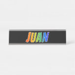 [ Thumbnail: First Name "Juan": Fun Rainbow Coloring Desk Name Plate ]