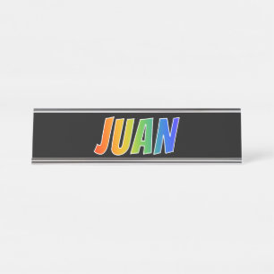 First Name "JUAN": Fun Rainbow Coloring Desk Name Plate