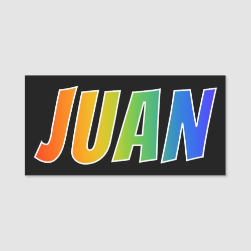 First Name JUAN Fun Rainbow Coloring Name Tag