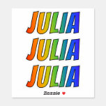 [ Thumbnail: First Name "Julia" W/ Fun Rainbow Coloring Sticker ]