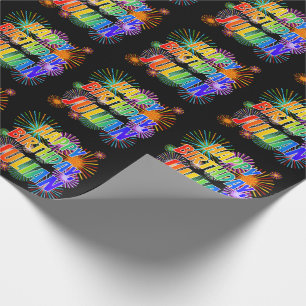 First Name "JULIAN", Fun "HAPPY BIRTHDAY" Wrapping Paper