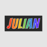 [ Thumbnail: First Name "Julian": Fun Rainbow Coloring Name Tag ]