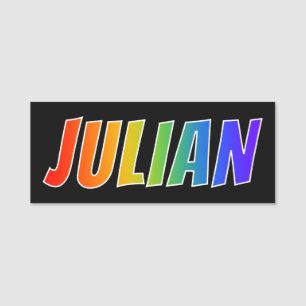 First Name "JULIAN": Fun Rainbow Coloring Tag