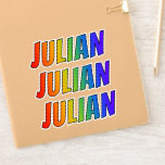 [ Thumbnail: First Name "Julian" W/ Fun Rainbow Coloring Sticker ]
