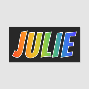 First Name "JULIE": Fun Rainbow Coloring Tag