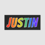 [ Thumbnail: First Name "Justin": Fun Rainbow Coloring Name Tag ]