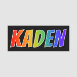 [ Thumbnail: First Name "Kaden": Fun Rainbow Coloring Name Tag ]