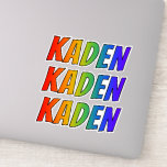 [ Thumbnail: First Name "Kaden" W/ Fun Rainbow Coloring Sticker ]