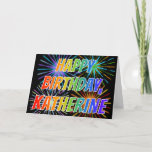 [ Thumbnail: First Name "Katherine" Fun "Happy Birthday" Card ]