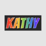 [ Thumbnail: First Name "Kathy": Fun Rainbow Coloring Name Tag ]
