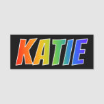 [ Thumbnail: First Name "Katie": Fun Rainbow Coloring Name Tag ]
