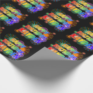 First Name "KAYDEN", Fun "HAPPY BIRTHDAY" Wrapping Paper