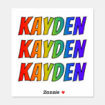 [ Thumbnail: First Name "Kayden" W/ Fun Rainbow Coloring Sticker ]