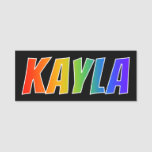 [ Thumbnail: First Name "Kayla": Fun Rainbow Coloring Name Tag ]