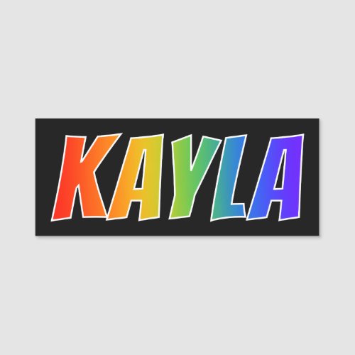 First Name KAYLA Fun Rainbow Coloring Name Tag