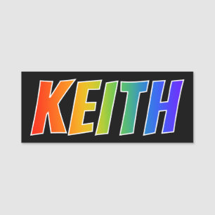 First Name "KEITH": Fun Rainbow Coloring Name Tag