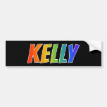 [ Thumbnail: First Name "Kelly": Fun Rainbow Coloring Bumper Sticker ]