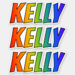 [ Thumbnail: First Name "Kelly" W/ Fun Rainbow Coloring Sticker ]