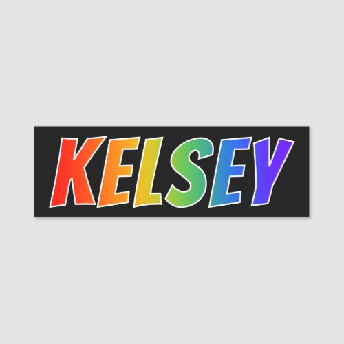 First Name KELSEY Fun Rainbow Coloring Name Tag