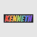 [ Thumbnail: First Name "Kenneth": Fun Rainbow Coloring Name Tag ]
