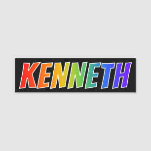 First Name "KENNETH": Fun Rainbow Coloring Tag