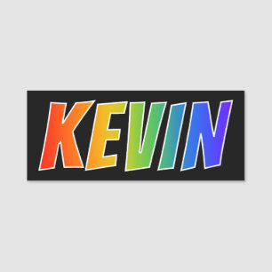 First Name "KEVIN": Fun Rainbow Coloring Tag