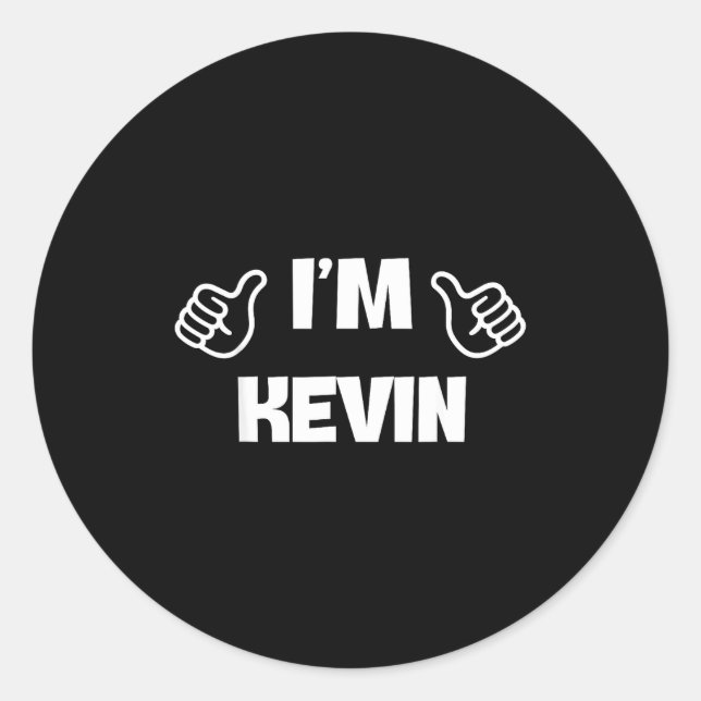 First Name Kevin Valentines Day Design For Couples Classic Round Sticker (Front)