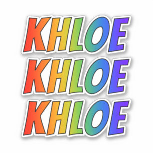 First Name "KHLOE" w/ Fun Rainbow Coloring Sticker