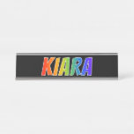 [ Thumbnail: First Name "Kiara": Fun Rainbow Coloring Desk Name Plate ]