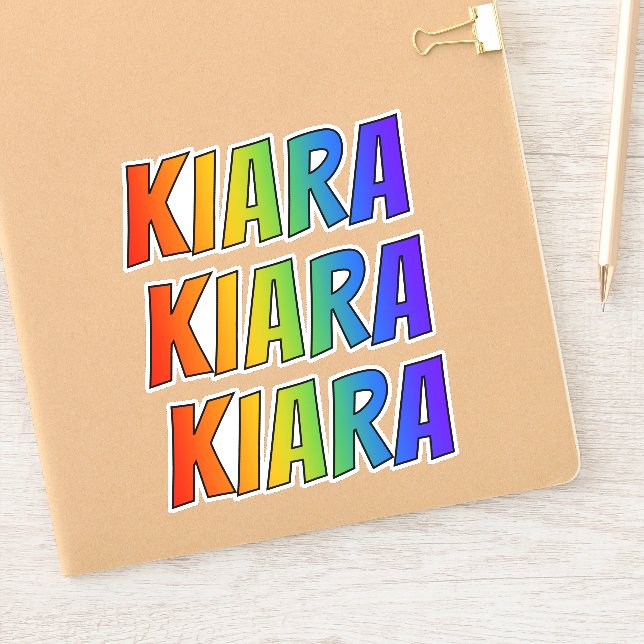 First Name "KIARA" w/ Fun Rainbow Coloring Sticker (Notebook)