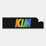 [ Thumbnail: First Name "Kim": Fun Rainbow Coloring Bumper Sticker ]