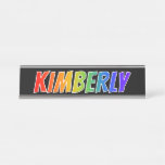 [ Thumbnail: First Name "Kimberly": Fun Rainbow Coloring Desk Name Plate ]