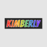 [ Thumbnail: First Name "Kimberly": Fun Rainbow Coloring Name Tag ]