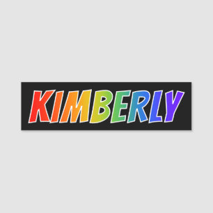 First Name "KIMBERLY": Fun Rainbow Coloring Name Tag