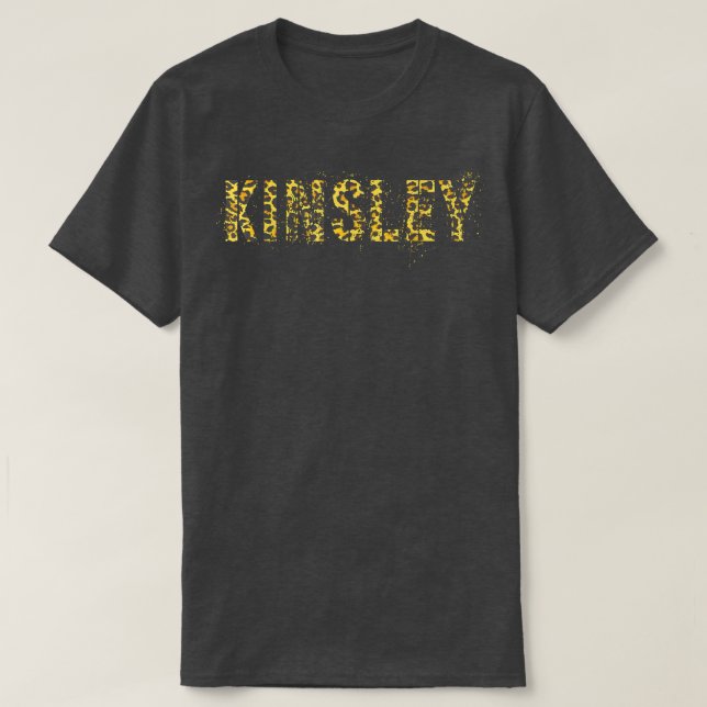 First Name KINSLEY Leopard Print Girl Cheetah Sist T-Shirt (Design Front)
