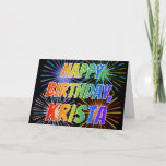 [ Thumbnail: First Name "Krista" Fun "Happy Birthday" Card ]