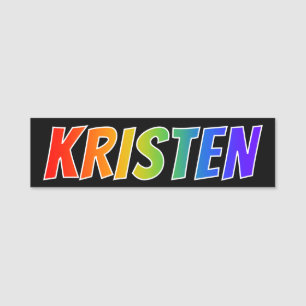 First Name "KRISTEN": Fun Rainbow Coloring Tag