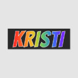 [ Thumbnail: First Name "Kristi": Fun Rainbow Coloring Name Tag ]