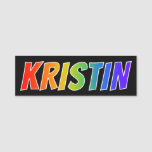 [ Thumbnail: First Name "Kristin": Fun Rainbow Coloring Name Tag ]