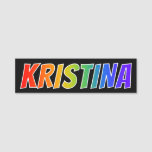 [ Thumbnail: First Name "Kristina": Fun Rainbow Coloring Name Tag ]
