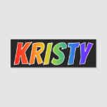 [ Thumbnail: First Name "Kristy": Fun Rainbow Coloring Name Tag ]