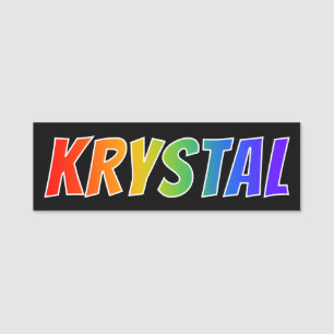 First Name "KRYSTAL": Fun Rainbow Coloring Name Tag