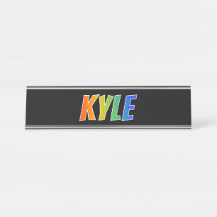 First Name "KYLE": Fun Rainbow Coloring Desk Name Plate