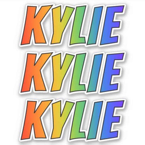 First Name KYLIE w Fun Rainbow Coloring Sticker