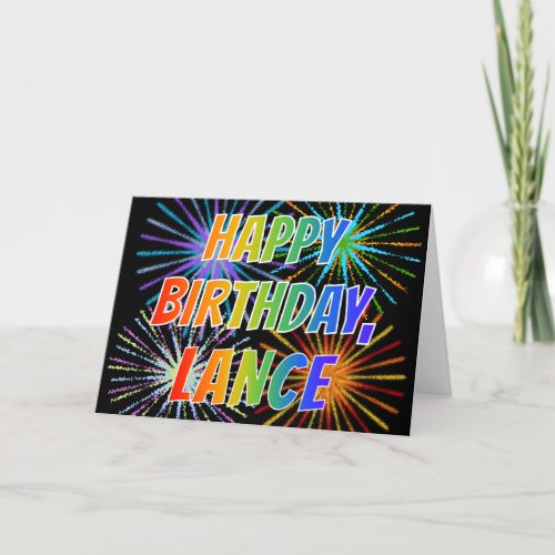 First Name LANCE Fun HAPPY BIRTHDAY Card