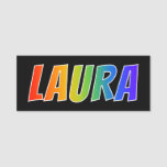 [ Thumbnail: First Name "Laura": Fun Rainbow Coloring Name Tag ]