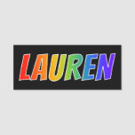 [ Thumbnail: First Name "Lauren": Fun Rainbow Coloring Name Tag ]