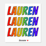 [ Thumbnail: First Name "Lauren" W/ Fun Rainbow Coloring Sticker ]