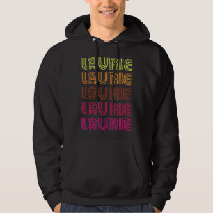 First Name Laurie Funky Retro Vintage Disco Design Hoodie